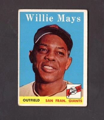 1958 Topps # 5 Willie Mays VG w/ creases San Francisco Giants SHIPPING IS FREE Foto 1 de 2