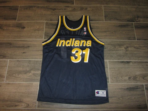 Vintage Reggie Miller Indiana Pacers NBA Basketball Jersey Champion #31 48 Retro Cover
