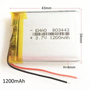 Células de iones de litio con batería recargable Lipo de 3,7 V 1200 mAh para teléfono móvil GPS 803443 - Imagen 1 de 9
