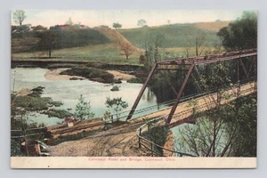 Postcard Conneaut River and Bridge Conneaut Ohio - Picture 1 of 2