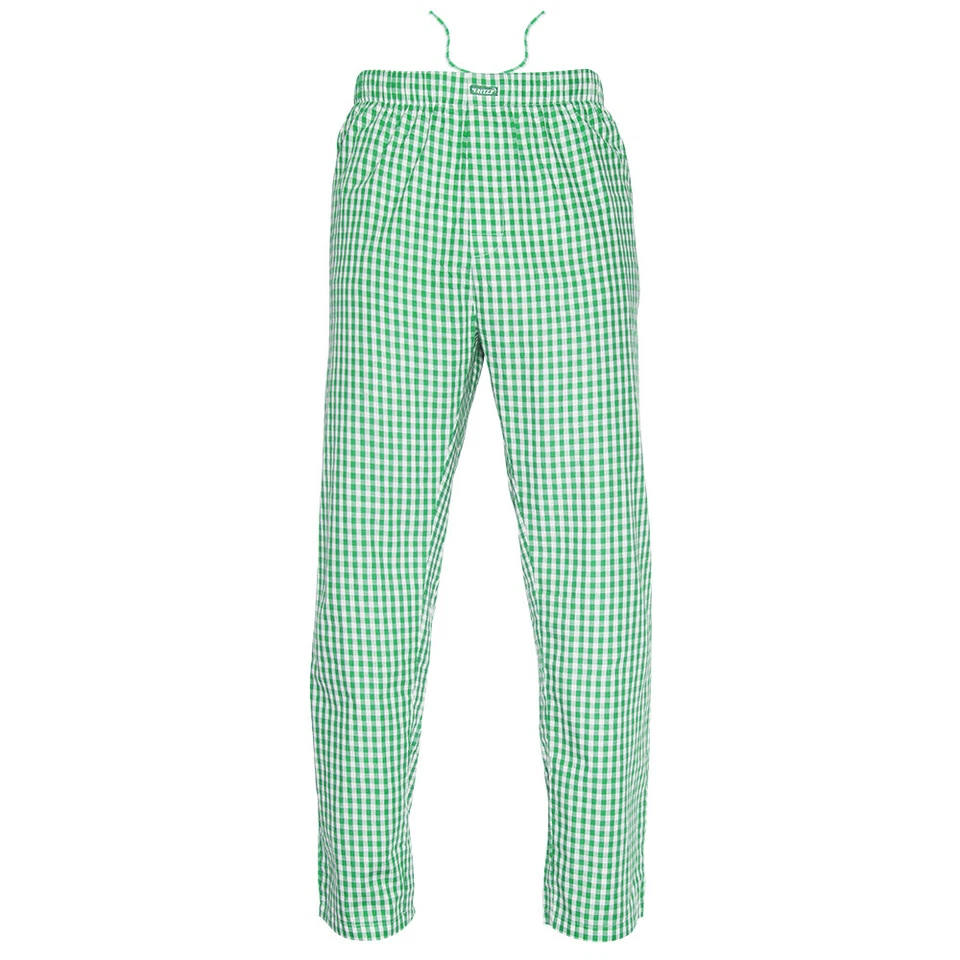 Ritzy Men/Kids/Boys Pajama Pants 100% Cotton Plaid Woven Poplin - GR & WH Checks - Image 1 of 1