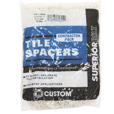 SuperiorBilt 81-P18BL-B ProBiltSERIES 1/8" Cross + LONG Tile Spacers QTY 1000 - Image 1 of 4