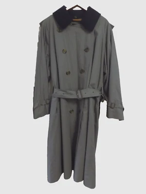 Vtg Burberry Trench Coat Olive Double Breasted Removable Liner Nova Check Belt - Image 1 of 4