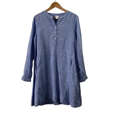 Camisa túnica trapecio Kenar para mujer vestido talla M lino mínimo escandinavo preppy playa Foto 1 de 4