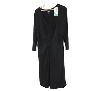 Damen NEU Lands' End schwarz Baumwolle Jersey Langarm Kleid Größe Large - Bild 1 von 4