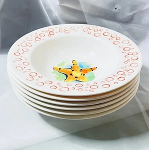 NEW Set Of Six Colorful Fish Melamine Bowls Beach Summer Ocean Florida - Picture 1 of 7
