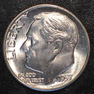 1957-D Roosevelt Dime - Superb Uncirculated - High Quality Scans #G171 - Picture 1 of 2