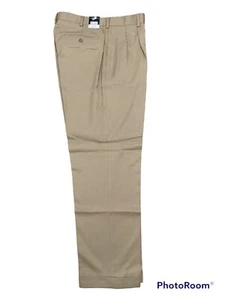 Ivy Crew Classics Hombres Marrón Caquis Talla 33 x 30 Plisado Elastizado Nuevo Con Etiquetas - Imagen 1 de 8