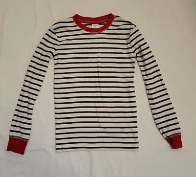 Mini Camisa Pijama Boden Meninos 10y 140cm Azul Marinho Branco Listrado Acabamento Vermelho Top Algodão  - Imagem 1 de 4