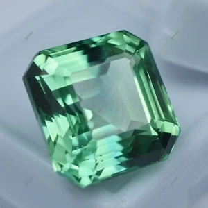 CERTIFIED 20.45 Ct Natural Bluish Green Montana Sapphire Square Loose Gemstone - Picture 1 of 13