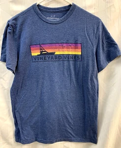 VINEYARD VINES American Sportfisher Boat T-Shirt Blue Men’s Size Small - Picture 1 of 3