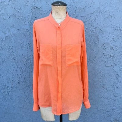 Mauro Grifoni  Cotton Lightweight Blouse Size small summer button down orange - Image 1 of 4