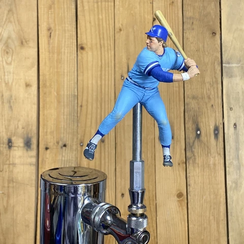 Kansas City Royals TAP HANDLE For Beer Keg  George Brett Blue Jersey KC Baseball Cover