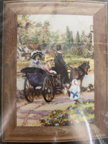 Vtg Dimensions Rob Lebron Carriage Ride Gallery Crewel Embroidery Kit 1994 NOS