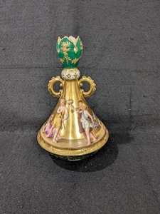 Unusual Richard Klemm Dresden Hand Painted Vase Children At Play Gold Ground 8" - Picture 1 of 10