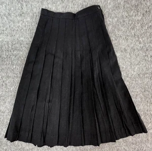 Vintage Appleseeds Faltenrock Damen 4 schwarz Wolle A-Linie Midi USA Seitenreißverschluss - Bild 1 von 9