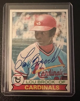 Lou Brock AUTOGRAPH, 1979 Topps, Super Clean! Sharp Corners, Clean Surface! - Image 1 of 4