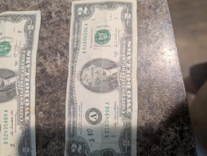 Rare 2 dollar bill 2003 series A low serial number. " D " and. "A" - Picture 1 of 1