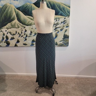 Vintage GAP Maxi Skirt Sz 4 Long Green Tartan Plaid Made In Italy 80s 90s - Image 1 of 4