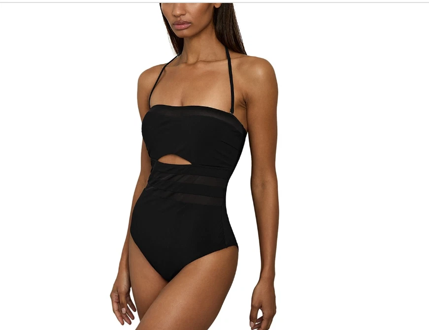 Traje de baño Reiss Luna con aros bandeau de una pieza negro talla 16 9226 Foto 1 de 1