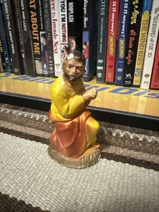 Joseph Kneeling Chalkware Nativity Manger Figure 4” Tall Vintage - Picture 1 of 5