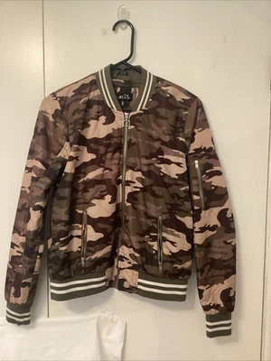 rue21 Women’s Juniors Small Camo Bomber Jacket Zip Front Lightweight Streetwear - Image 1 of 4