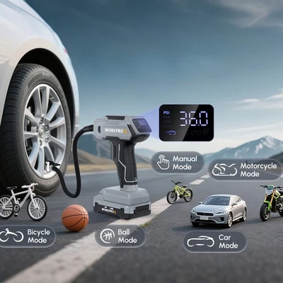 WORKPROX Tire Inflator Portable Air Compressor 150 PSI Cordless Car Tire Pump US - Image 1 of 4