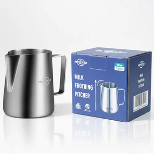 12Oz Milk Frothing Pitcher, Stainless Steel with Latte Art Spout & Measurement M - Picture 1 of 8
