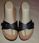 Women's Black Gogo Shoes Slip On Mule Sandals Cork Wedge Heel Euro Size 40