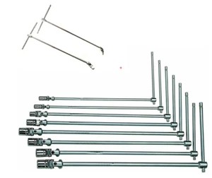 SET CHIAVI A T DOPPIO SNODO 10pz LUNGHE 9-19mm + 1/2"-3/8" SNODATE 45cm c - Foto 1 di 1