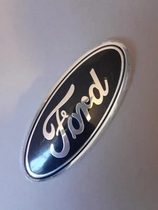 Ford 175mm X 70mm Blue With Silver Edge Logo Badge High Quality Free P&P - Picture 1 of 4