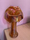 Imperial Glass Vase Morning Glory Marigold Jack In The Pulpit Iridescent Vintage