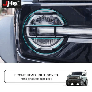 Black Front Headlight Bezel Lamp Cover Trim Set For Ford Bronco 2021-2024 - Bild 1 von 15