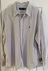 Polo Ralph Lauren Hemd mit Knopfleiste Herren XXL rosa kariert langarm Freizeit - Bild 1 von 5