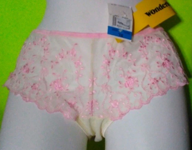 Wonderbra Cheeky Panty Woman Size XL 7635 Pink Floral Semi Sheer - NWT Vintage - Image 1 of 4