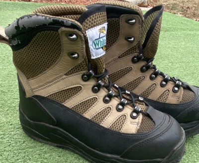 White River Fly Fishing Wading Boots Aqua Vent Size 8 Men's Metallic Brown/Blk - Image 1 of 4