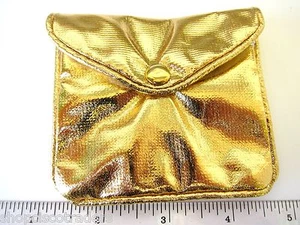 Gold Zip Snap Pouch 3x3.5inch Jewelry Healing Crystals Party Favor Coin Purse - Picture 1 of 1