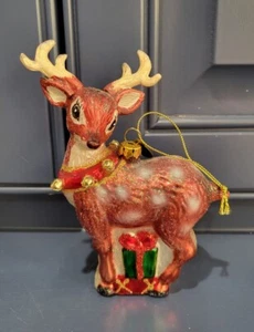 Katherines Collection Retro Rentier mit Glocke Geschirr Glas Weihnachtsschmuck - Bild 1 von 6