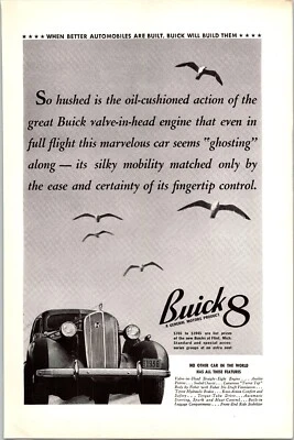 PRINT AD 1936 Buick 8 Automobile Valve-In-Head Straight-Eight Engine 6.5 x 10 - Image 1 of 3