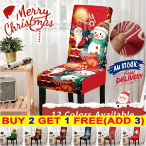 Elastic Christmas Chair Cover Banquet Party Dining Seat Chair Cover Protector AU - Picture 1 of 25
