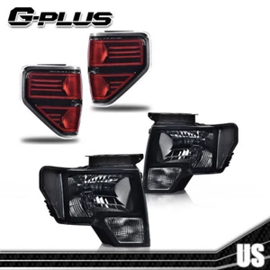 Smoked/Clear Headlights+Tail Lights Brake Lamps Fit For 2009-2014 10 Ford F150 - Picture 1 of 9