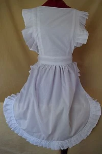 RETRO VINTAGE VICTORIAN STYLE FULL APRON / PINNY - WHITE (FC041VH) - Picture 1 of 5