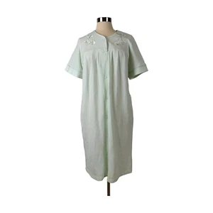 MISS ELAINE Size S ROBE SNAP House Coat MSRP $68 NEW NWT Pocket COMFY Embroidery - Picture 1 of 10