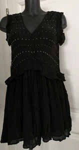 Robe noire froissée MANGO Taille XS Bon état - Picture 1 of 10