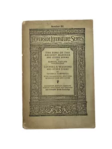 Riverside Literature Series: The Rime Of The Ancient Mariner (Paperback, 1895) - Imagen 1 de 7
