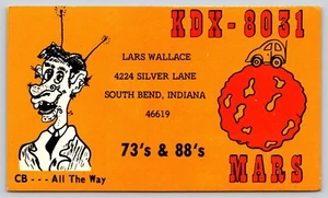 Postcard QSL Card KDX8031 Car on Mars South Bend Indiana CB Radio Operators - Picture 1 of 2