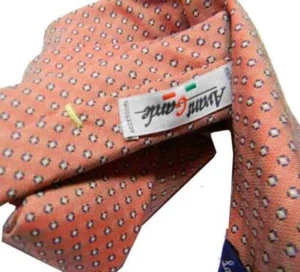 Corbata Siete Pliegues Seda Tinto Pesado De Alambre Verde Naranja Corona Italy - Imagen 1 de 2