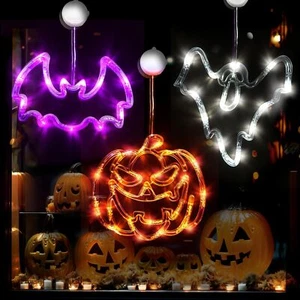 Halloween Decorations Lights, Battery Powered Hanging Window (Pumpkin,Bat,Ghost) - Picture 1 of 7