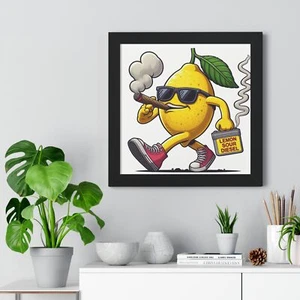 Lemon sour diesel Framed art Poster gift 16x16 man cave studio house - Picture 1 of 4