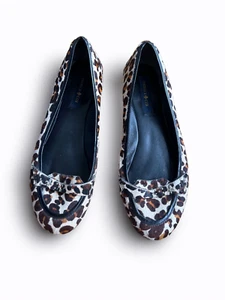 Patrick Cox ballet flat faux fur cheetah print, size 41, studded, leather - Picture 1 of 5